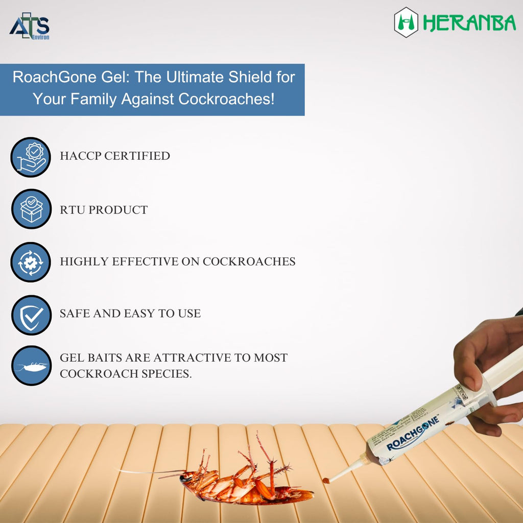 Heranba Roachgone Cockroach Killer – 35g | HACCP Certified Bait for Roach Control | Anti Roach Solution for Kitchen, Cabinets & Bathroom