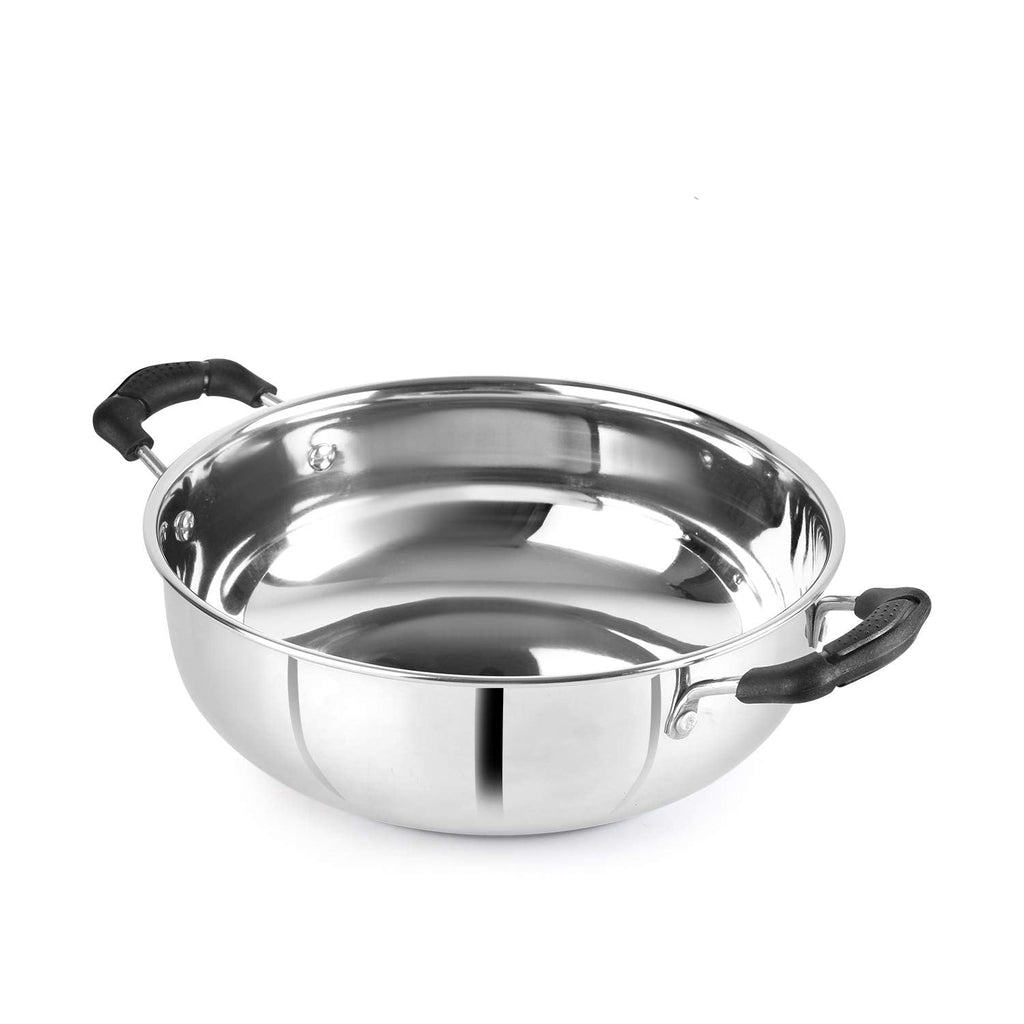 Cello Steelox Induction Compatible Stainless Steel Kadhai - 3ltr