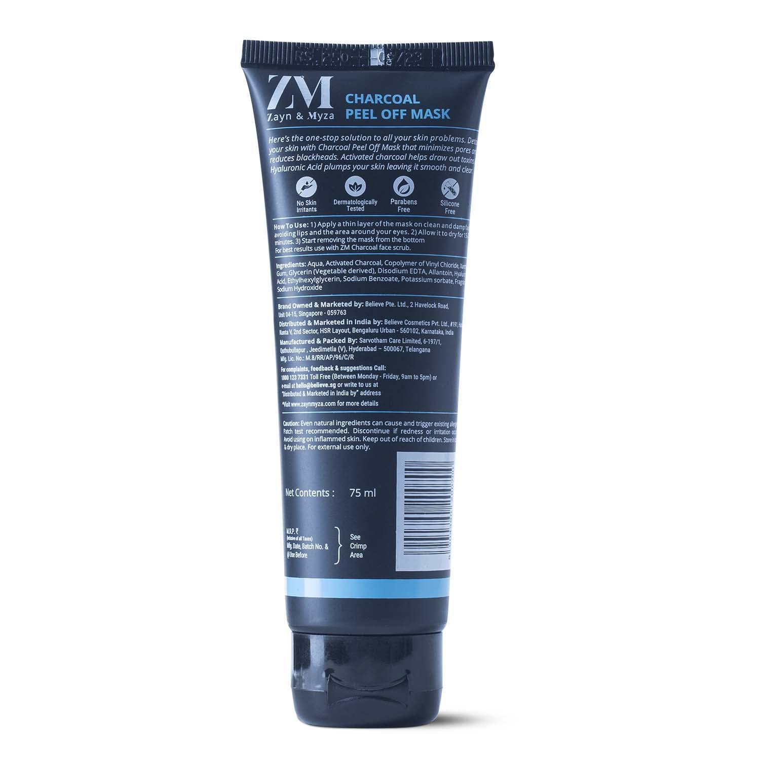ZM Zayn & Myza Charcoal Peel Off Mask - 75 ml