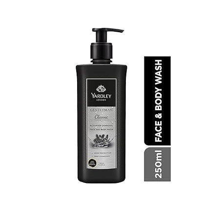 Yardley London Gentleman Activated Charcoal Face and Body Wash - 250 ml