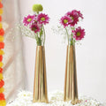 Behoma Golden Metal Slim Cone Flower Vase Small Flowers not Included