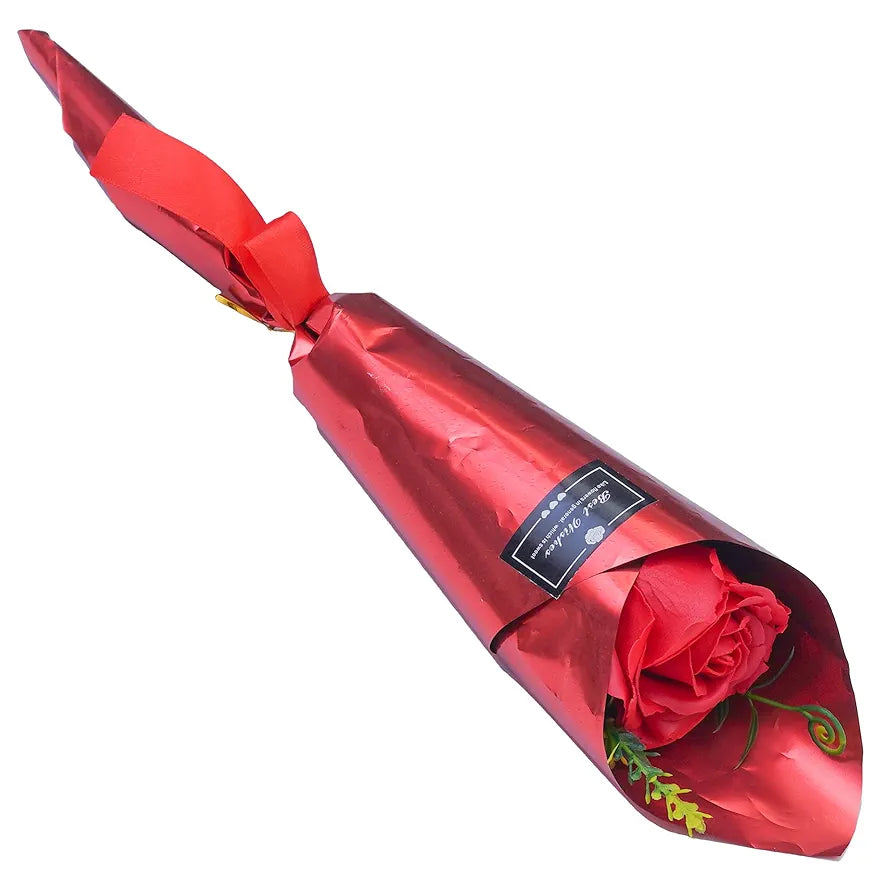 Best Wishes Artificial Red Rose Flower Decorative Showpiece