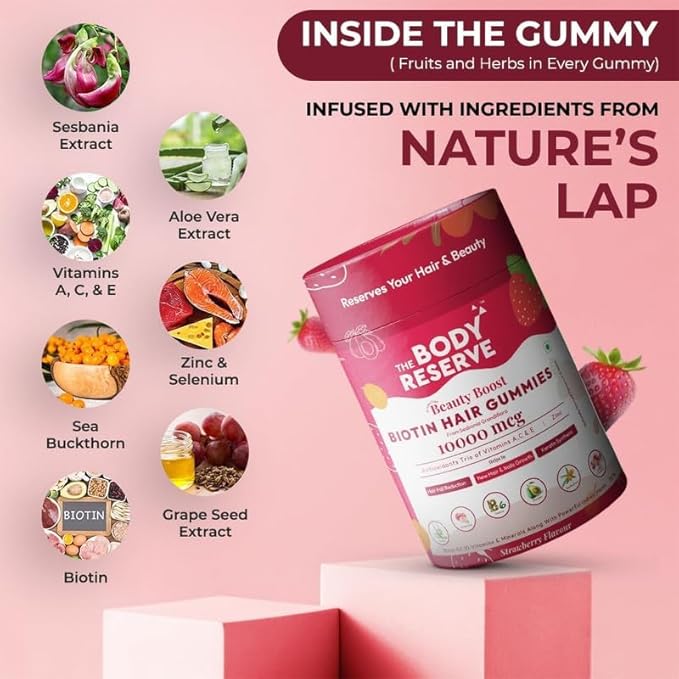 The Body Reserve DHT Blocker Biotin Hair Gummies No Added Sugar - 30 gummies