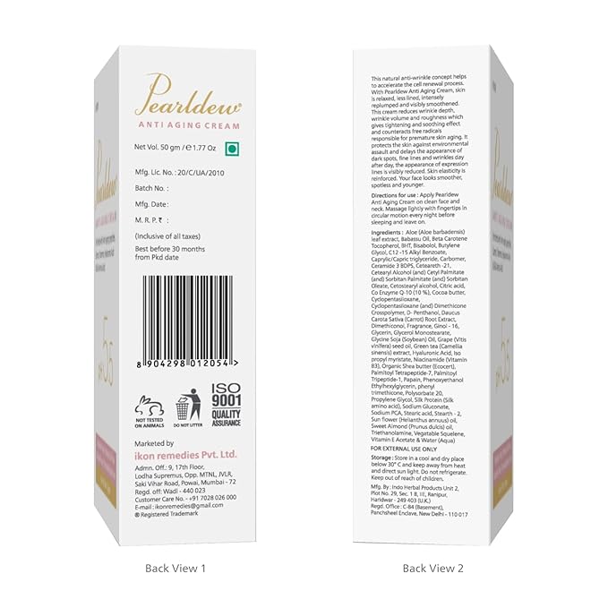 Pearldew Anti-Aging Cream | pH Balanced - 50 Gms | Pack of 2