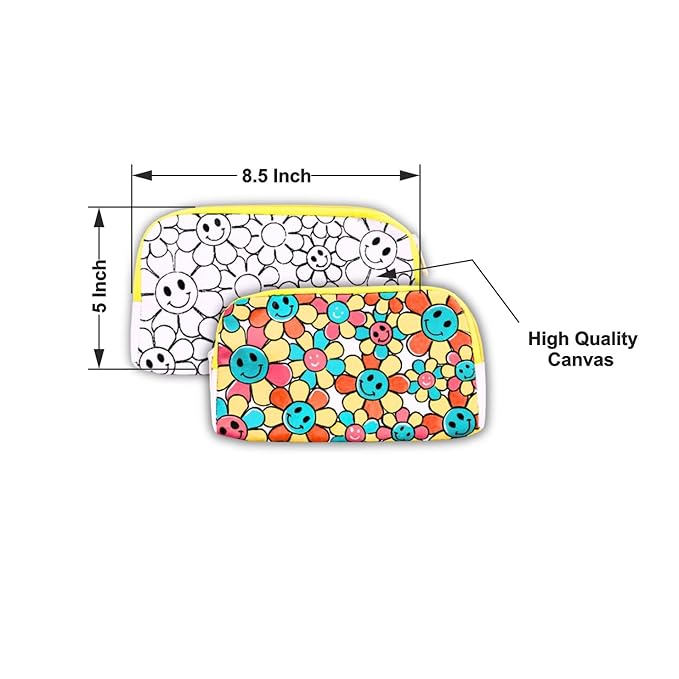 Hobby India Diy Pre-designed Canvas Pouch Painting Kit | Perfect for Kids & Adults | Sunflower