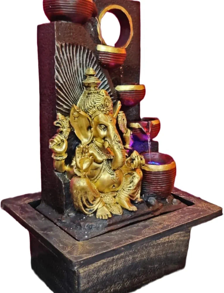 Alila Ganesha Ganesh Ji Water Fall Fountain for Home Decor Living Room 23 inches Height