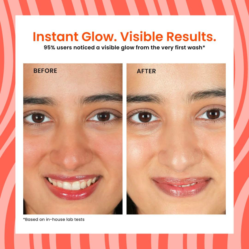 Foxtale Vitamin C Super Glow Face Wash with Papaya enzyme | Reduces Tan | Boosts Glow | Gently Exfoliates & Brightens Skin | Reduces Pigmentation | Face Wash for Men & Women- 100ml