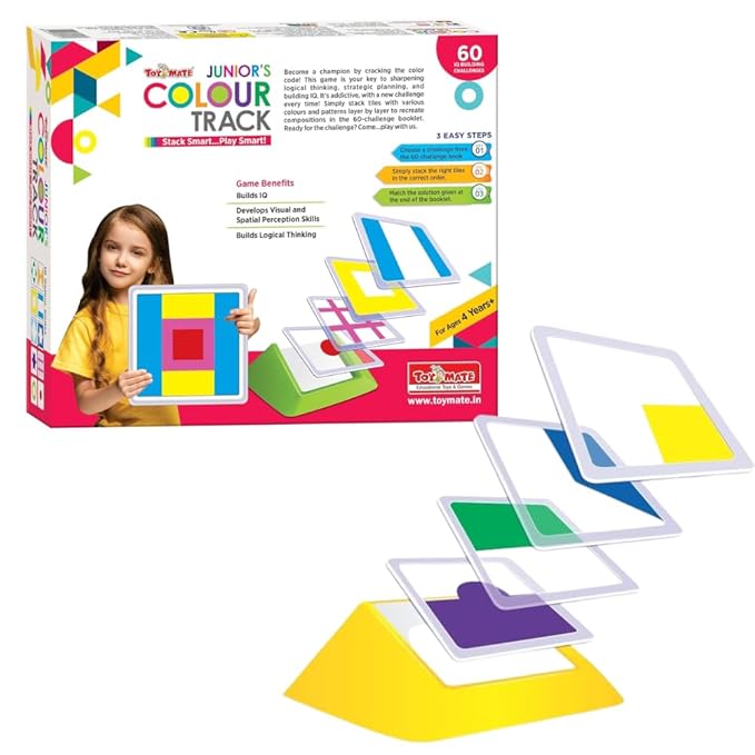 Toymate Colour Track's Junior Fun 60 Challenge IQ Building Activity Board Game