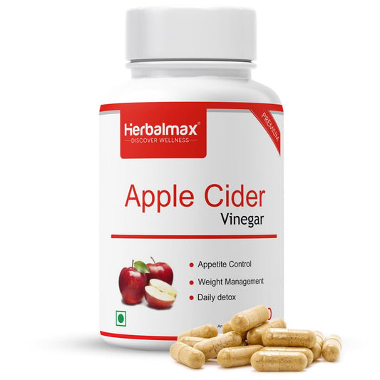 Herbal Max Organics Apple Cider Vinegar â€“ 30 Veg Capsules (800mg) | With The Mother | Natural Detox, Digestion, Weight Management & Gut Health Support