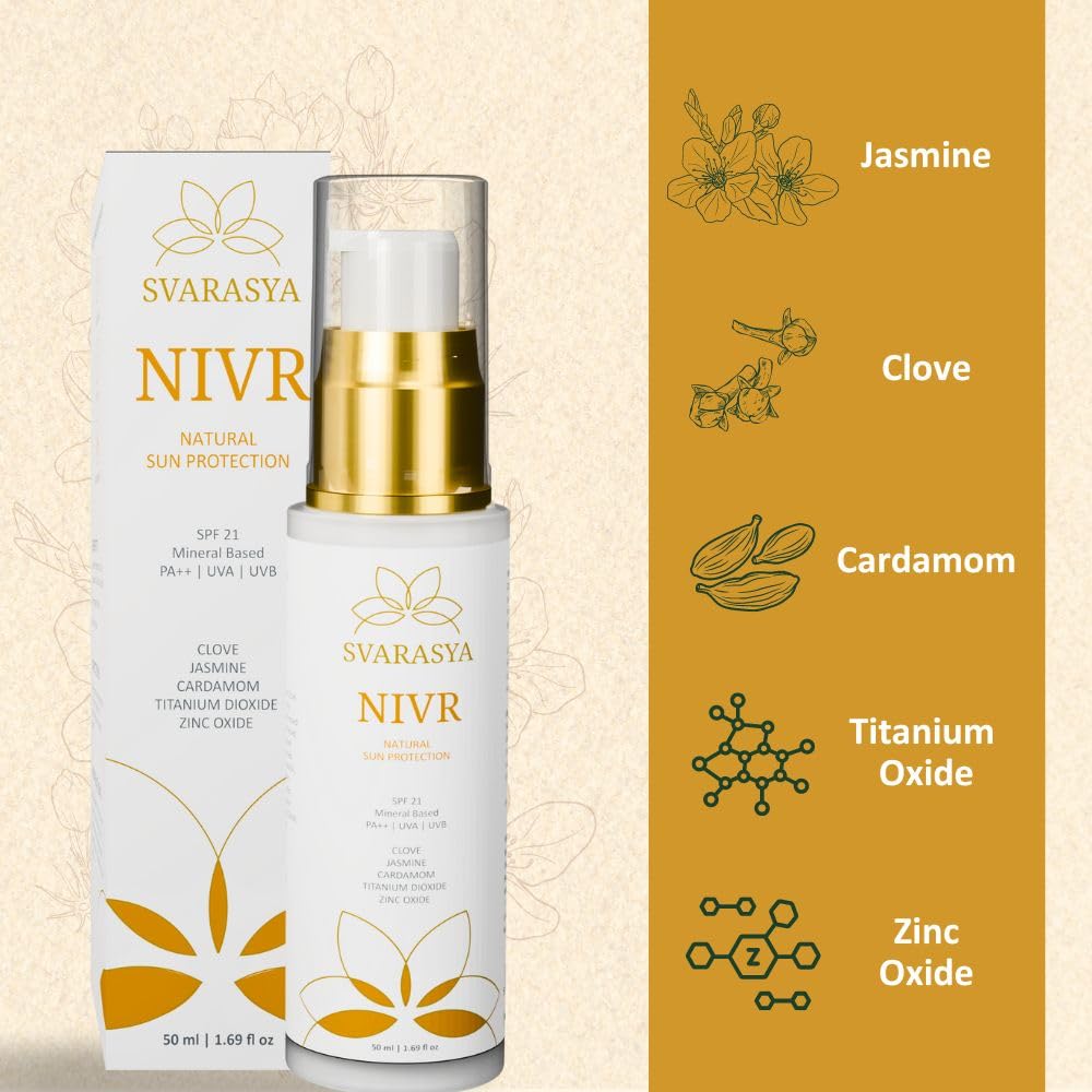 Svarasya Nivr Natural Sunscreen Lotion Cream with SPF 21 PA ++ - 50 ml
