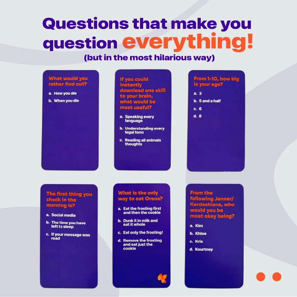 Binca Card Game - Great Minds, Hilarious Mind-Matching Party Game for Teens, Adults & Families, Perfect for Parties, Gamenights, Trips & Get-Togethers, Gifts for Game Lovers, 4-8 Players