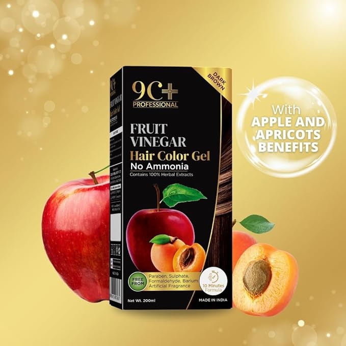 Corlin 9C+ Professional Fruit Vinegar Hair Color Gel Dark Brown - 200 ml