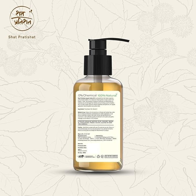 Shat Pratishat Shatpratishat -Pure Castor Oil Cold-Pressed - 200 ml