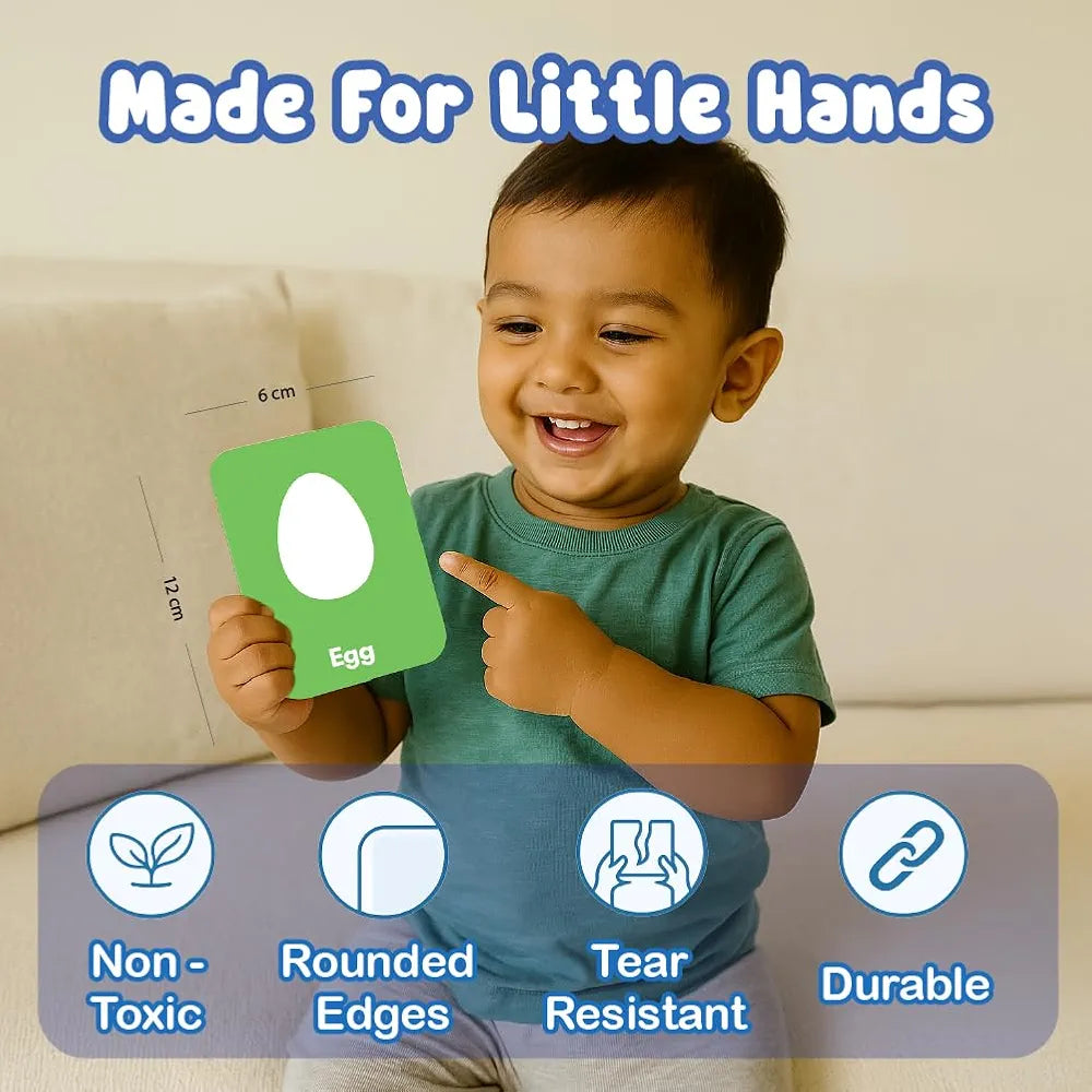 Binca Flash Cards for Toddlers - Letters & Numbers, 50 Thick Double-Sided Premium Cards with Phonics & Counting, Learning Tool for Preschoolers, Early Learning Toy, Gifts for Kids Ages 1, 2, 3 Years