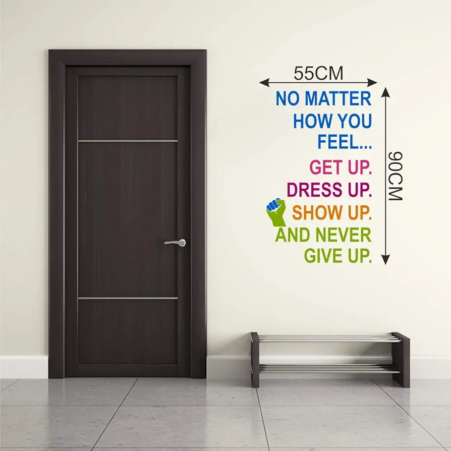 Decal O Decal Vinyl Never Give Up Motivational Quotes Wall Stickers self-adhesive 10 x 55 cm