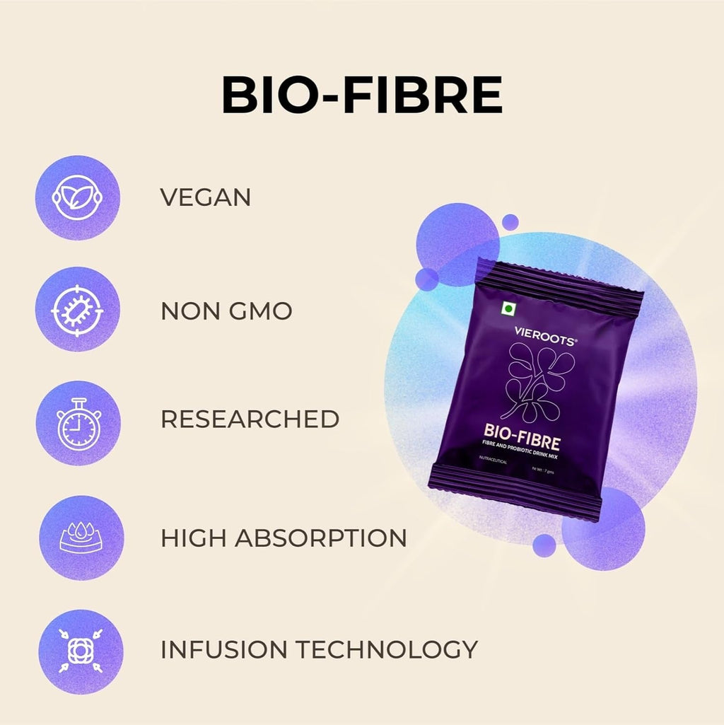 Vieroots Bio-fibre for Gut Health - 7 gms Each 30 Sachets