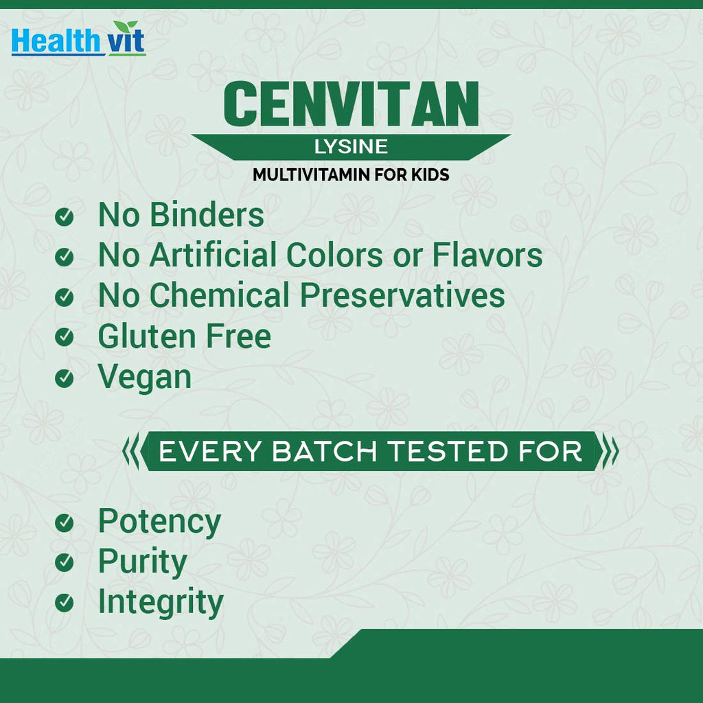 Healthvit Cenvitan Lysine Multivitamin for Kids- 60 tabs