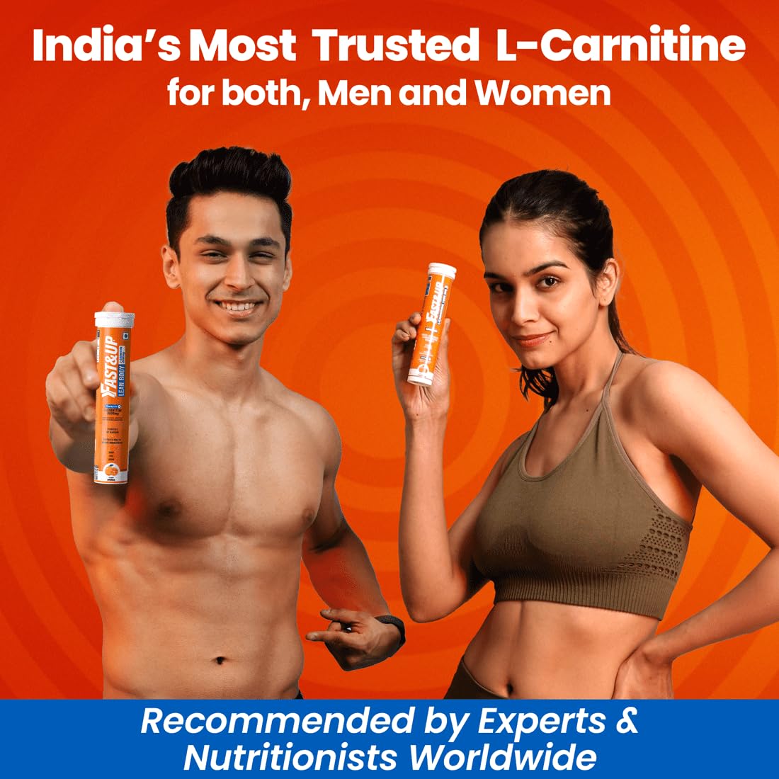 Fast&Up L-Carnitine 2000mg Effervescent Tablets | Premium CarnipureÂ® Carnitine Supplement | Helps Convert Fat into Energy, Supports Weight Loss, Fat Burn & Lean Muscle | Orange Flavour, 20 Tabs (Pack of 3)