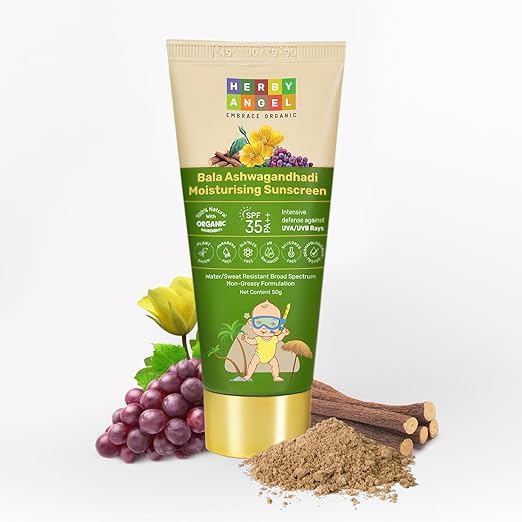 Herby Angel Natural Kids Sunscreen for Babies & Kids - 50 ml