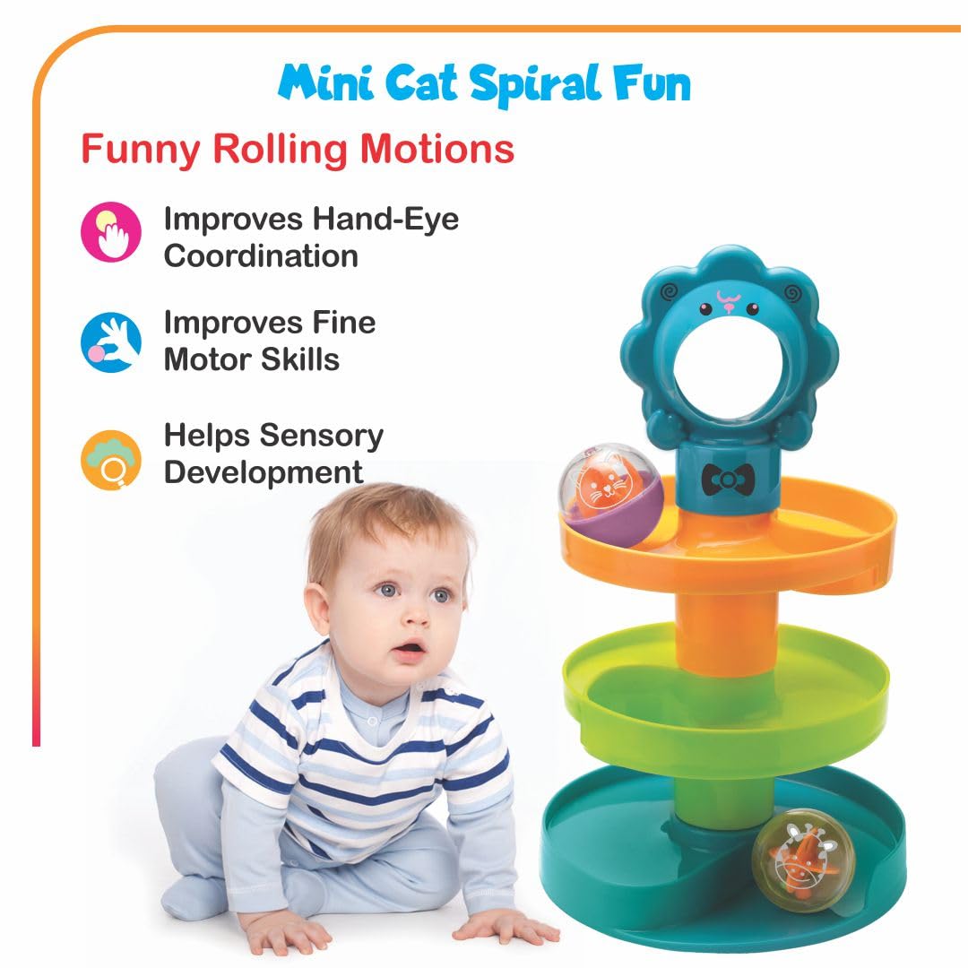 Toymate Toddler’s Delight 2-in-1 Gift Set Spiral Ball Ramp Tower & Pound-a-Ball Hammer Toy