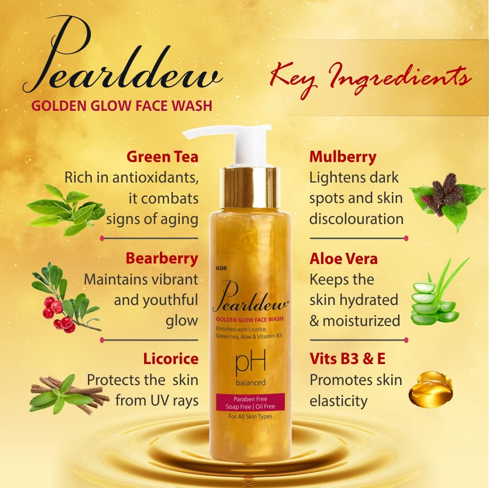 Pearldew Golden Glow Face Wash - 100 Ml | Pack of 2