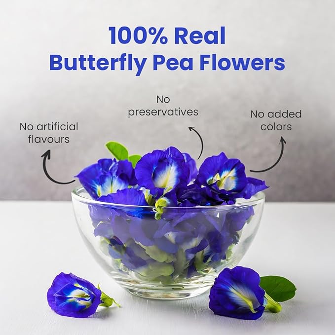 Blue Tea Butterfly Pea Flower Tea - 50 gms - 140+ Cups
