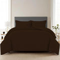 Trance Home Linen Zippered 100% Cotton 200TC Satin Stripe King Size Duvet Cover Quilt Cover Blanket Cover Razai Comforter Cover with 2 Pillow Covers Colour Copper Rust
