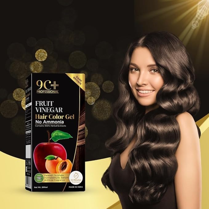 Corlin 9C+ Professional Fruit Vinegar Hair Color Gel Dark Brown - 200 ml