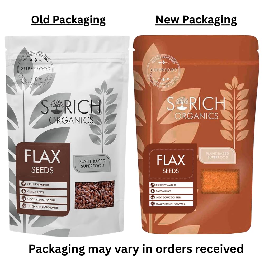 Sorich Organics Flax Seed - Alsi Beej|Alsi Seeds for Hair Growth | Raw Seeds for Eating | Source of Iron & Dietary Fibre | Rich in Protein