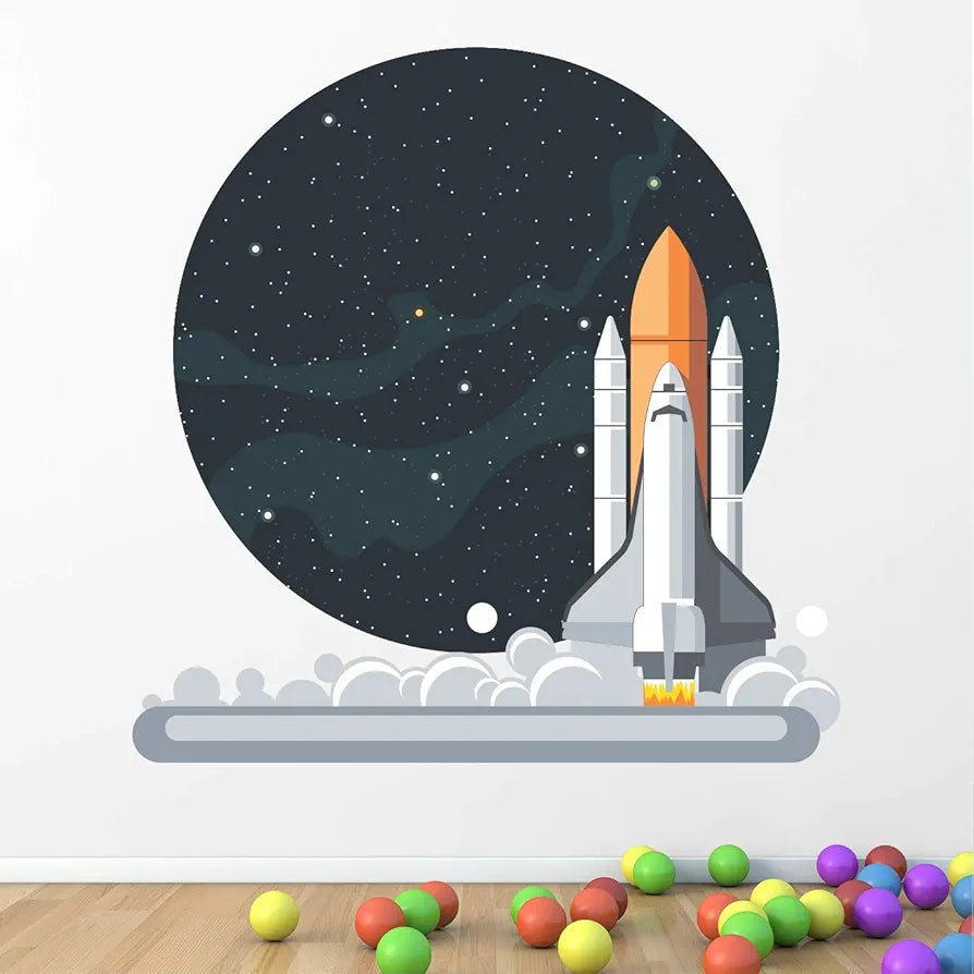 StickMe Spaceship Rocket Lanch Baby Kids Learning Education Wall Sticker -SM474