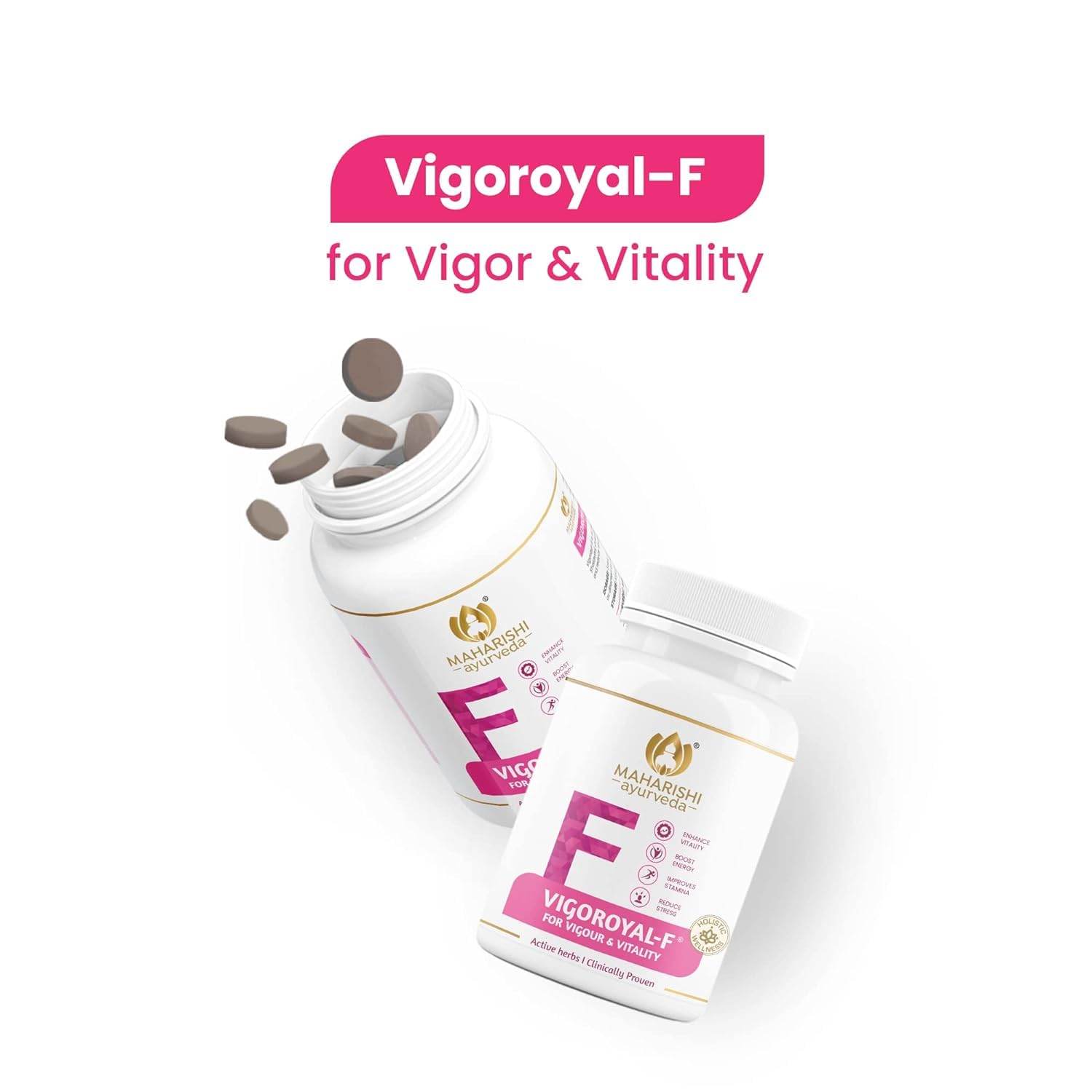 Maharishi Ayurveda Vigoroyal F - Ayurvedic Revitaliser for Women | Supports Reproductive Health| Made with Time-tested Herbs | 60 Tablets