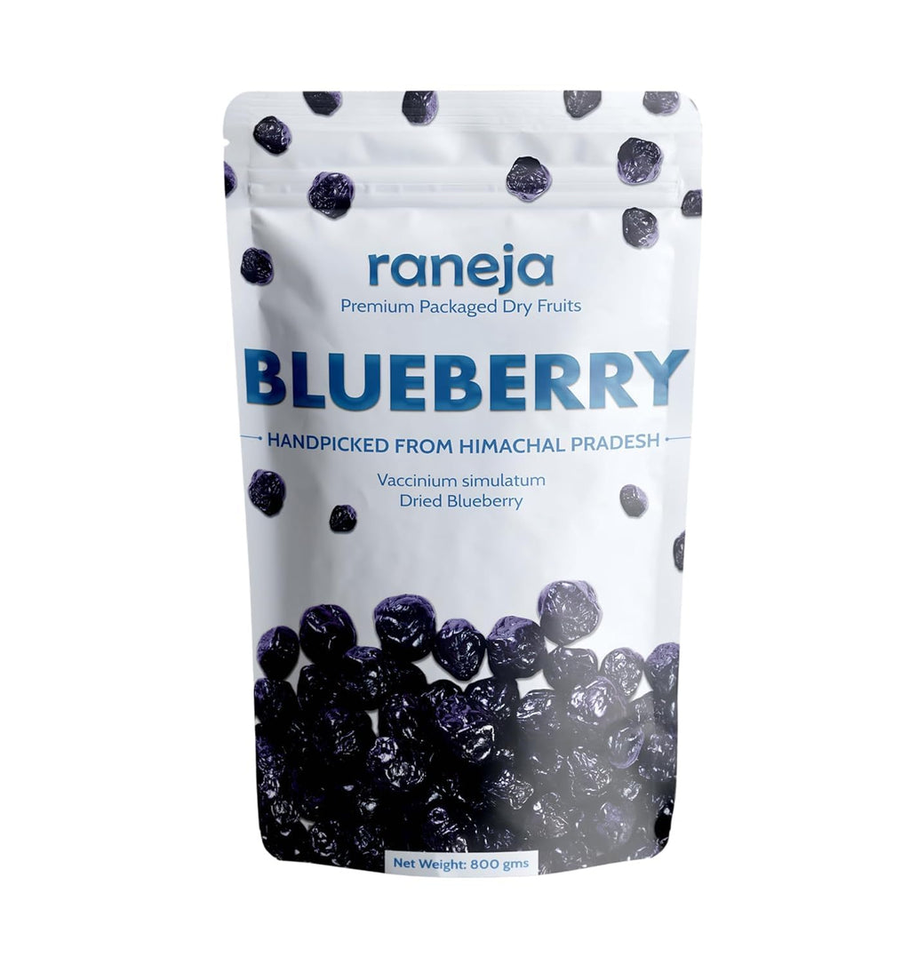 RANEJA 100% Natural Premium Blueberries Without added Sugar | Dried Seedless Blueberries | Dry Fruits | Healthy & Tasty Whole & Dried Blueberry | Rich In Calcium And Vitamin K | Non-GMO(200gm)