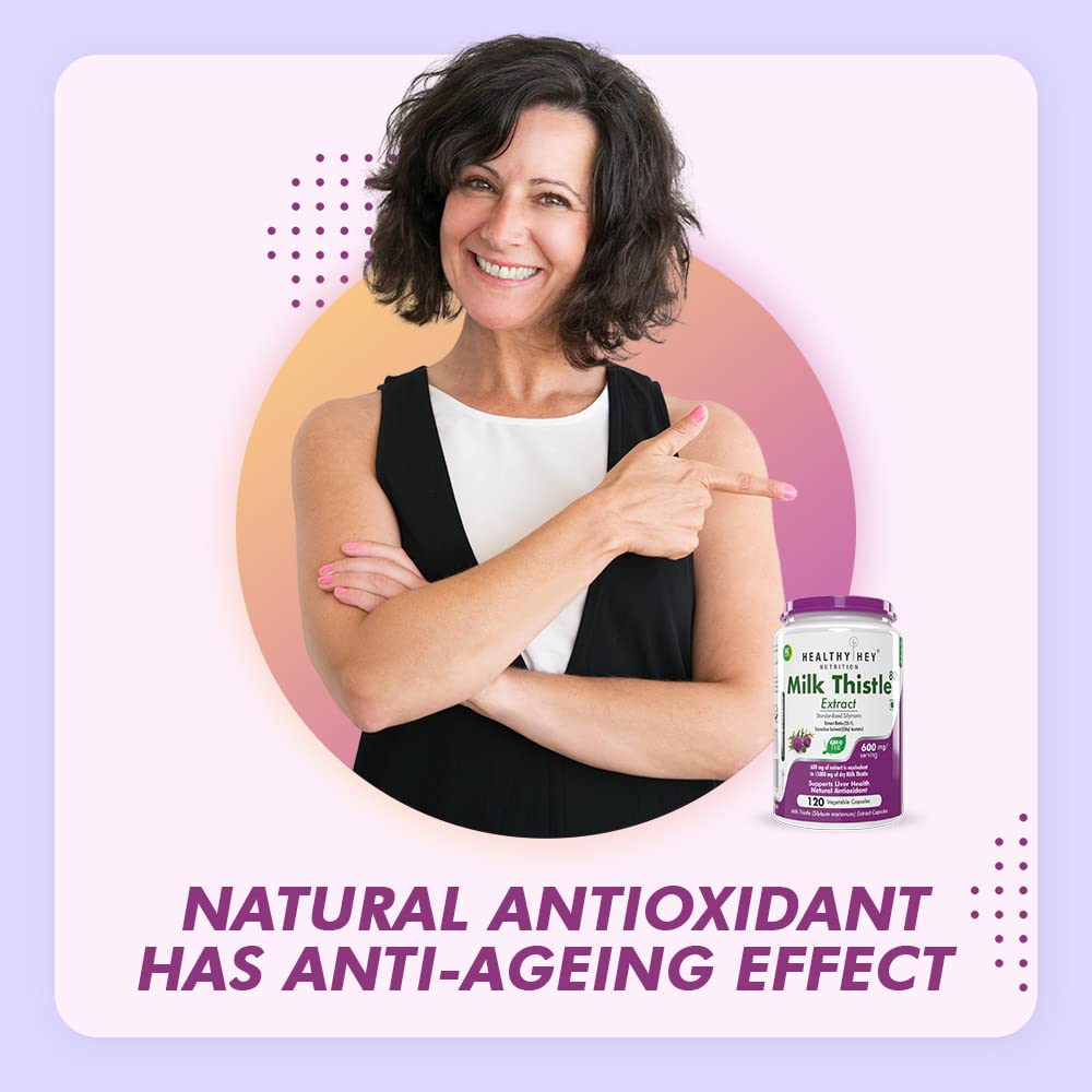 HealthyHey Nutrition Milk Thistle Capsules for Liver Health - High Strenght -Extract - 90 Veg. Capsules