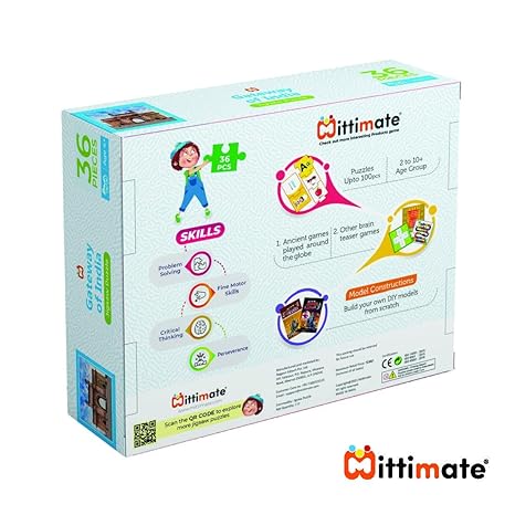 Mittimate 36-Piece Gateway of India Jigsaw Puzzle for Kids 4+ Enhances Imagination for Focus