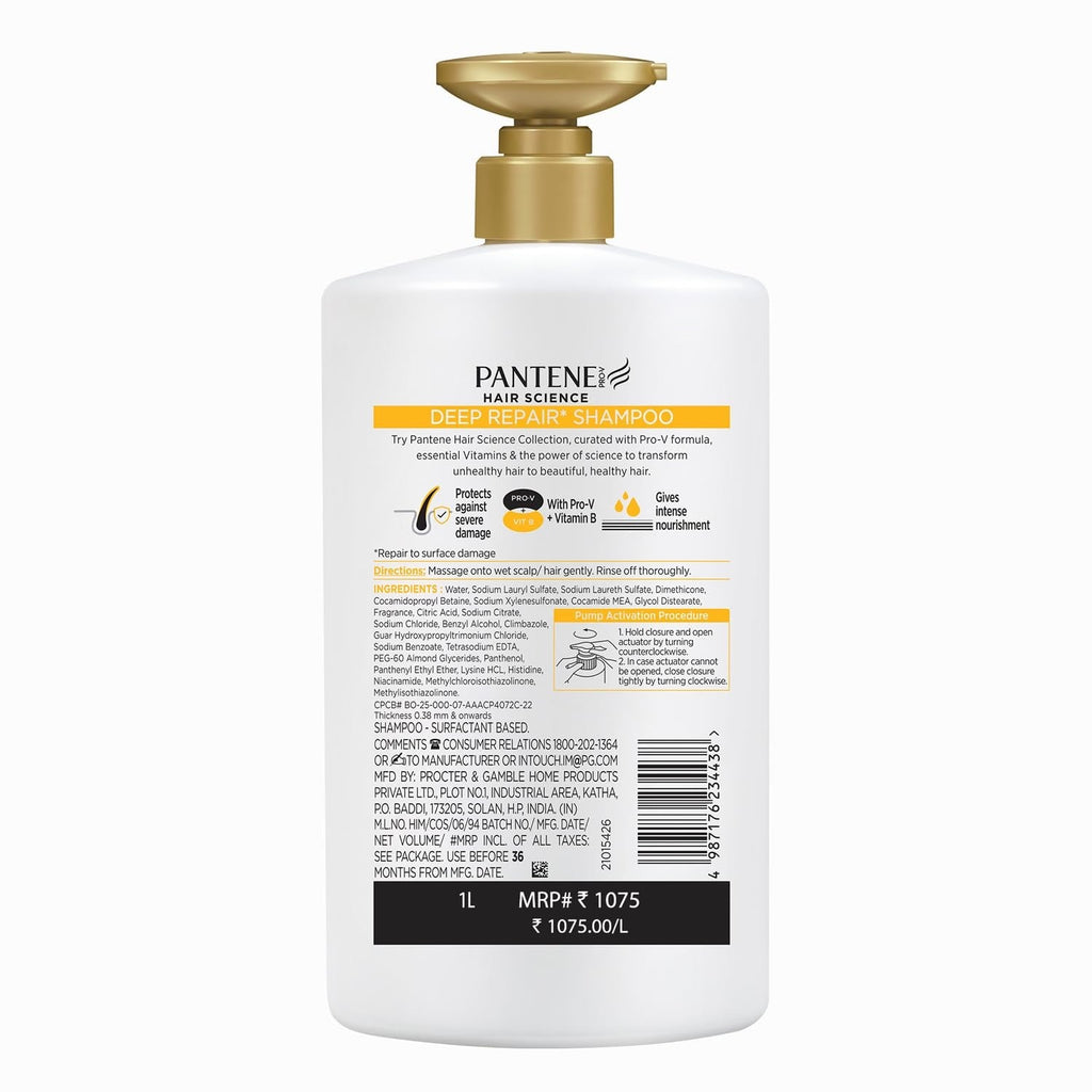 Pantene Hair Science Deep Repair Shampoo - 1 Ltr