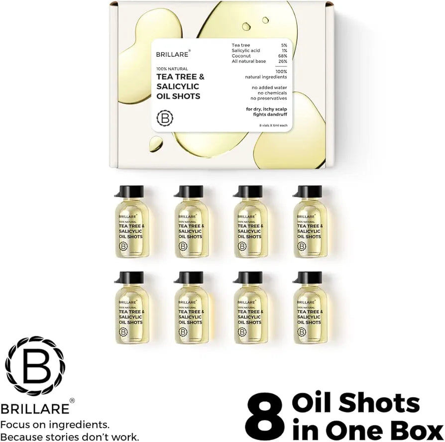Brillare Tea Tree Hair Oil Shots for Dandruff & Itchy Scalp - 40 ml