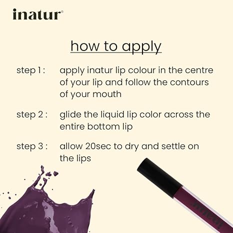 Inatur Matte Liquid Lip Colour with Hyaluronic Acid Purple Haze - 2 ml