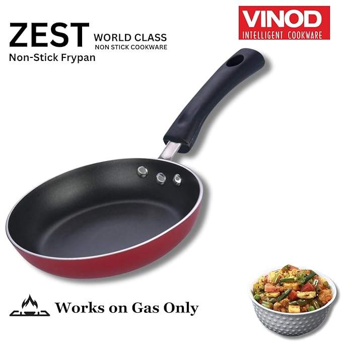 Vinod Zest Inducto Aluminium Non Stick Frypan - 26 cm | 3mm Extra Thick | 3 Layer Coating