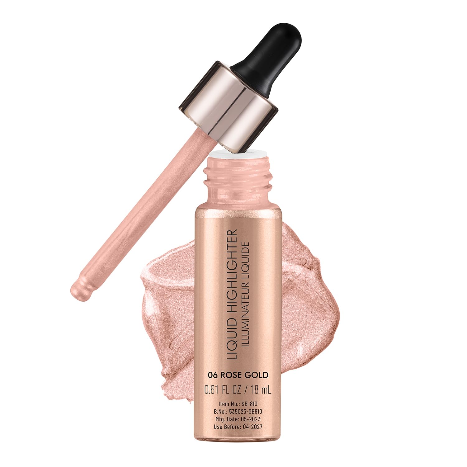 Swiss Beauty Drop & Glow Liquid Highlighter | Face Makeup | Illuminating Liquid Highlighter With Dewy Finish | Shade -Rose Gold, 18ml