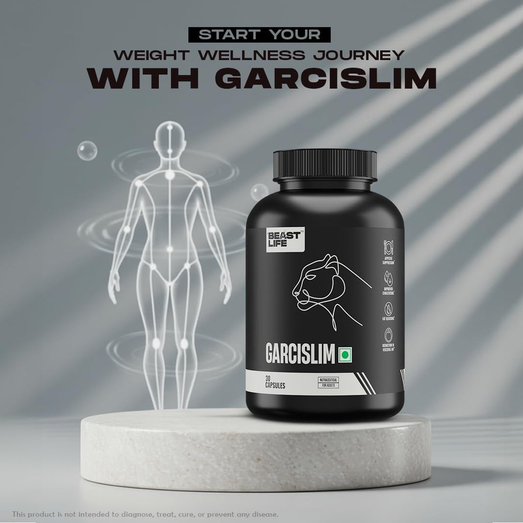 BeastLife GarciSlim Capsules | Garcinia Cambogia Fruit Extract | Support Healthy Weight Management | Helps Maintain Energy & Cholesterol Levels | 30 Capsules