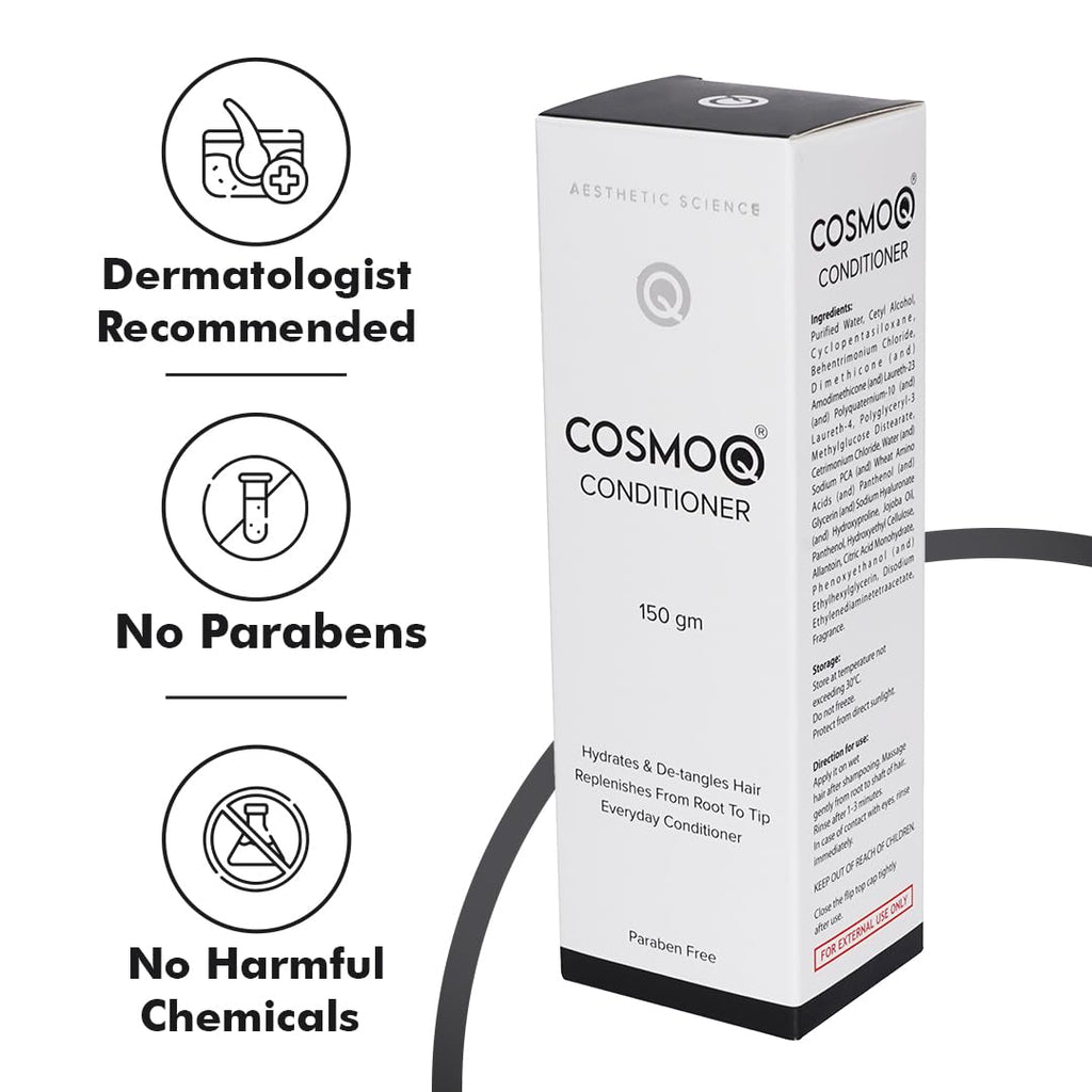 KLM Cosmoq Fresh Conditioner 150g | Hydrates & Detangles, Replenishes Hair from Root to Tip | Paraben-Free Everyday Care, 1 Count