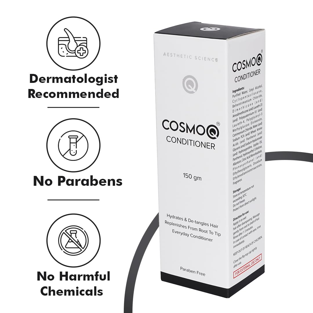 KLM Cosmoq Fresh Conditioner 150g | Hydrates & Detangles, Replenishes Hair from Root to Tip | Paraben-Free Everyday Care, 1 Count
