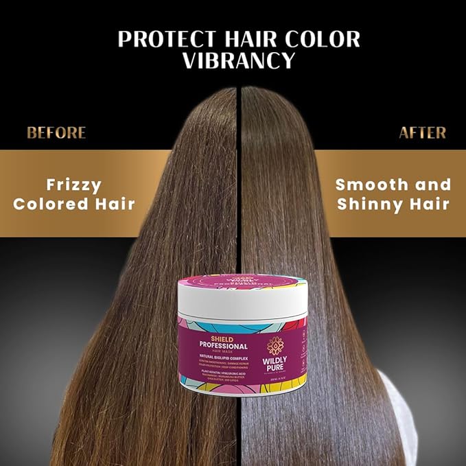 Wildly Pure Professional Natural Keratin Hair Spa Mask| 7 Days of Deep Conditioning - 200 Ml | Shield