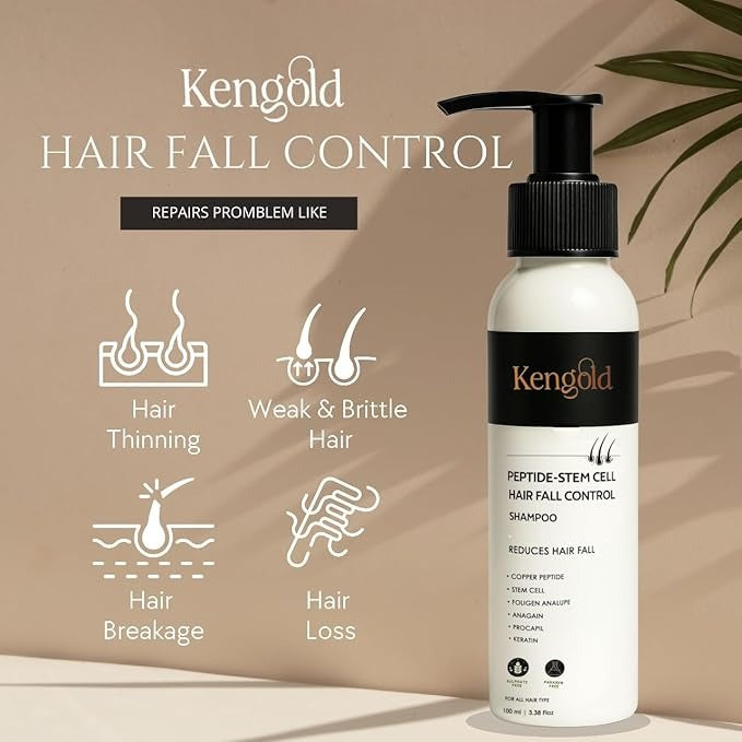 Kengold Natural Peptide- Stem Cell Hair Fall Control Shampoo - 100 ml
