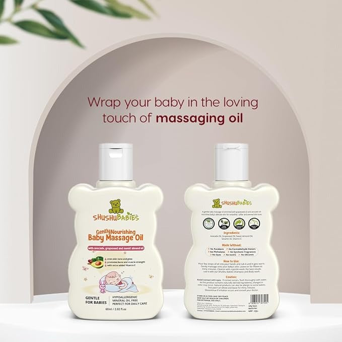 ShuShu Babies Gently Nourishing Baby Massage Oil - 60 ml