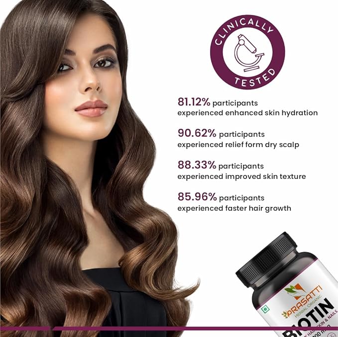Prasatti Herbal Organic Plant Based Biotin - 90 Veg Caps