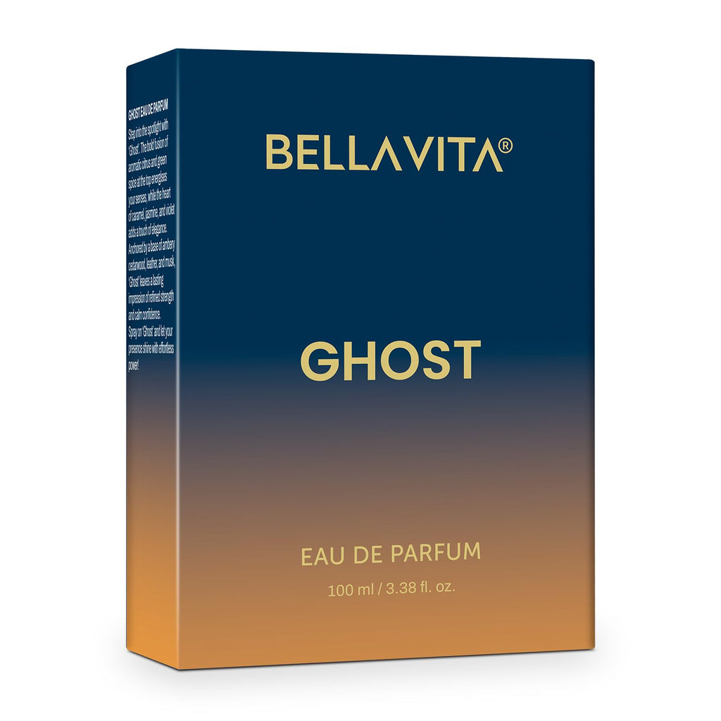 BELLAVITA Ghost Unisex EDP | Long Lasting | 100ml | Perfume for Man and Woman | Cedarwood, Jasmine & Musk | Premium Perfume for Men and Women