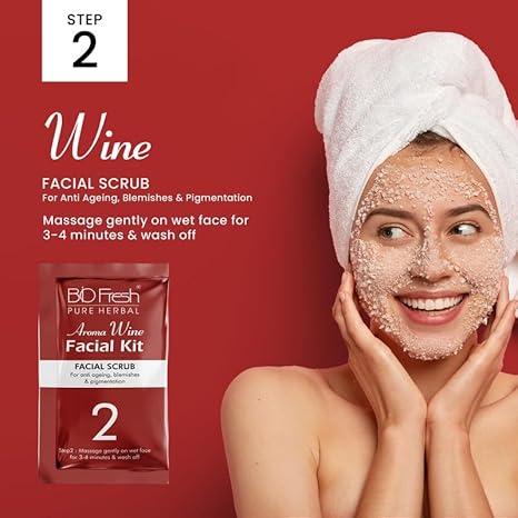 Biofresh Herbals Wine Facial Kit for Women - 46 gms Each (Pack of 2)