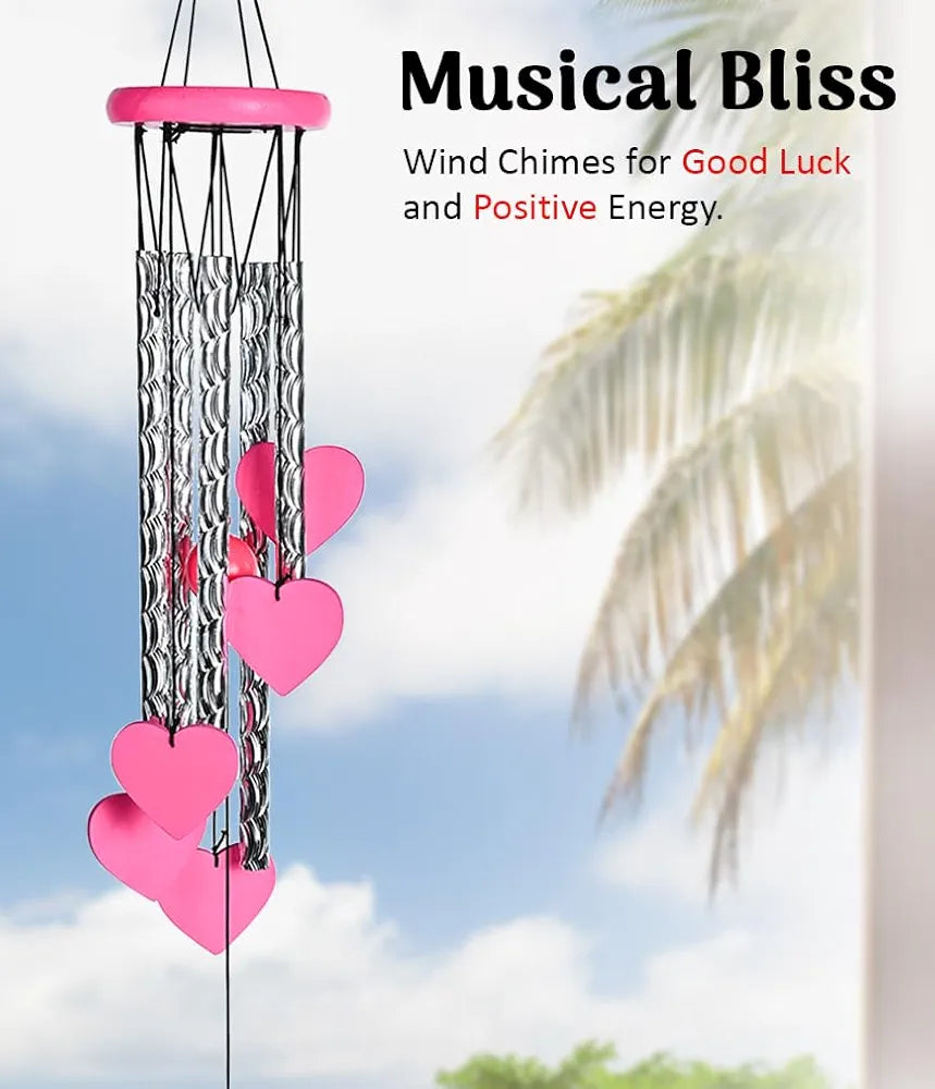 Zaicus Pink Heart Wind Chime-018