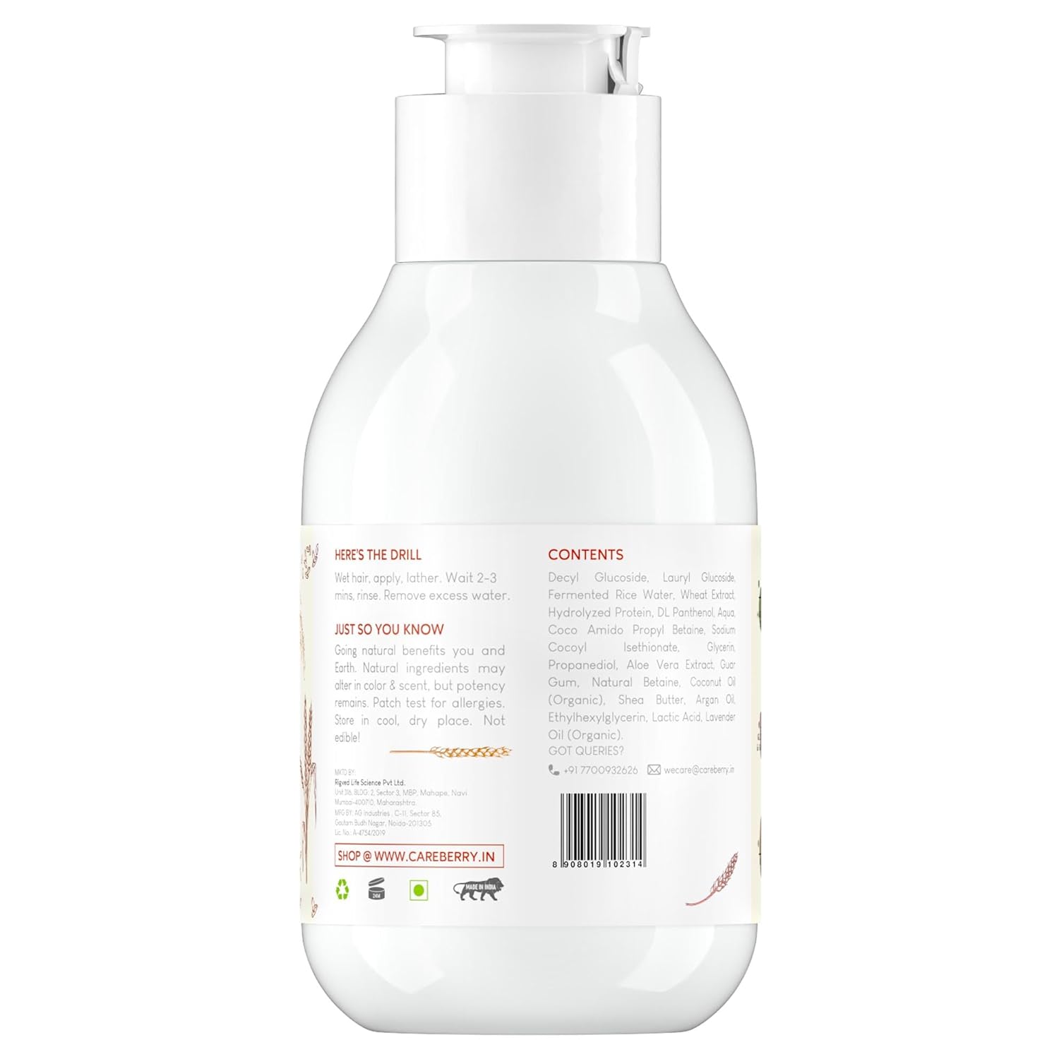 Careberry Rice & Wheat Volumizing Shampoo - 100 ml